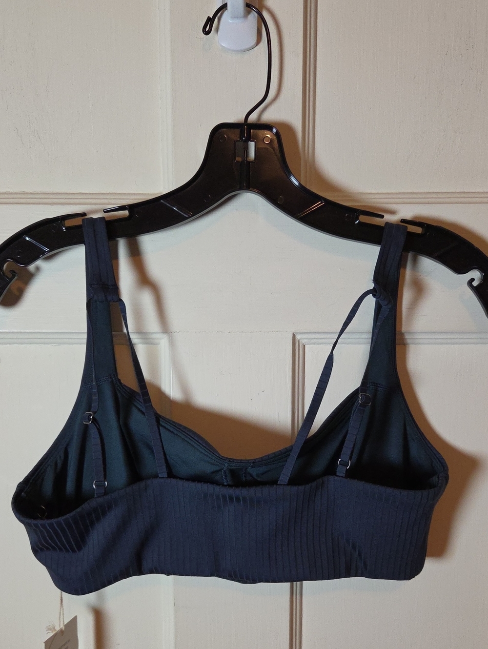 Vuori Inversion Ribbed Square-Neck Sports Bra In Ocean Blue Size Large - Picture 11 of 15